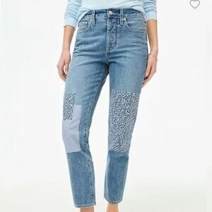 J. Crew Patchwork Premium Edition Slim Boyfriend Straight Relaxed Jean 30 P Blue